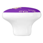 Paarse kerst keramische knop (Zijkant)