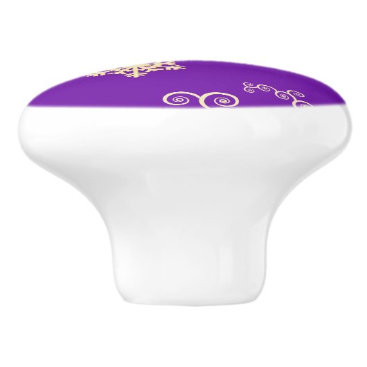 Paarse kerst keramische knop (Zijkant)