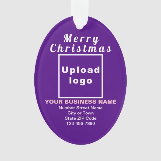 Paarse kerst-kerst-ovaal acrylversiering ornament (voorkant)