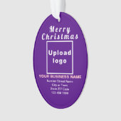 Paarse kerst-kerst-ovaal acrylversiering ornament (voorkant)