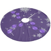 Paarse Kerst Ornamente Boomrok Fleece Kerstboom Rok (Gekanteld)