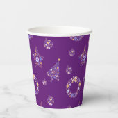 Paarse Kerst Party Cups - set 1 Papieren Bekers (Achterkant)