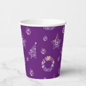 Paarse Kerst Party Cups - set 1 Papieren Bekers (Links)