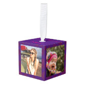 Paarse Kerst Photo Cube Decoratie (Voorkant hoekig)