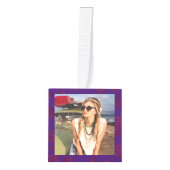 Paarse Kerst Photo Cube Decoratie (Voorkant)