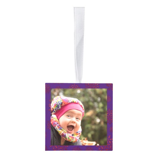 Paarse Kerst Photo Cube Decoratie (Rechts)