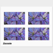 Paarse kerst poinsettia rechthoekige sticker (Vel)