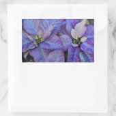 Paarse kerst poinsettia rechthoekige sticker (Tas)
