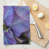 Paarse kerst poinsettia theedoek (Quarter Fold)