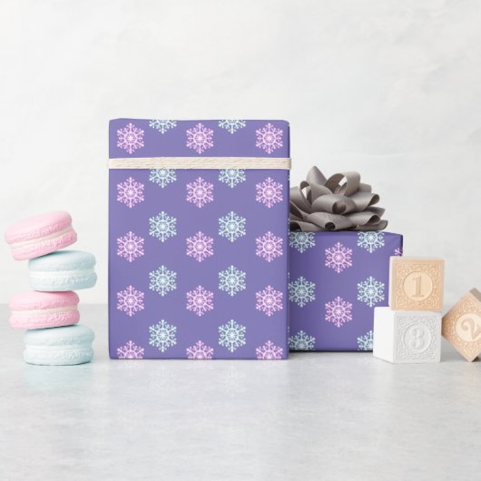 paarse kerst sneeuwvlok inpakpapier (Baby Shower)
