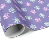 paarse kerst sneeuwvlok inpakpapier (Rol Hoek)