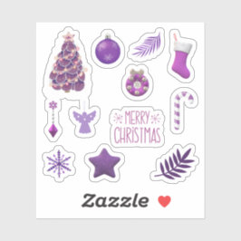 Paarse Kerst stickers