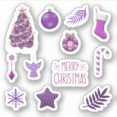 Paarse Kerst stickers (Voorkant)