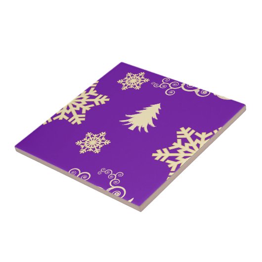 Paarse kerst tegeltje (Zijkant)