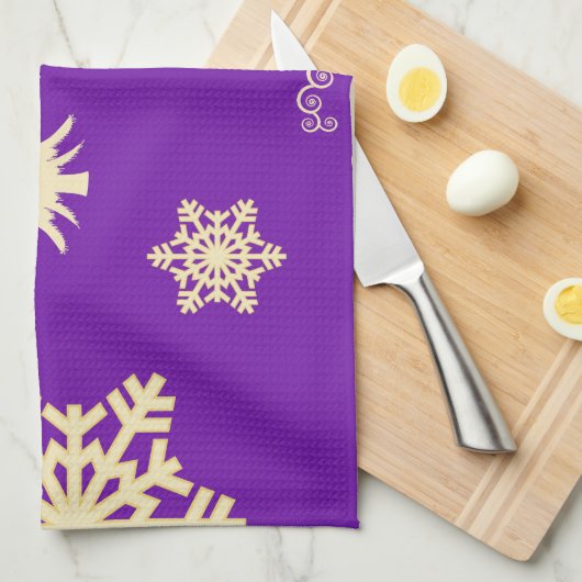 Paarse kerst theedoek (Quarter Fold)