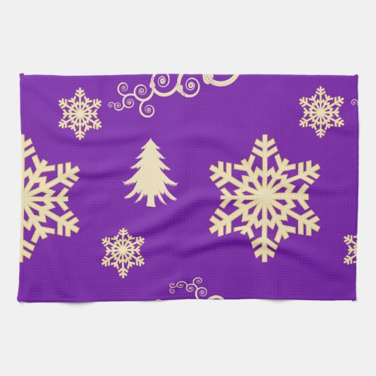 Paarse kerst theedoek (Horizontaal)