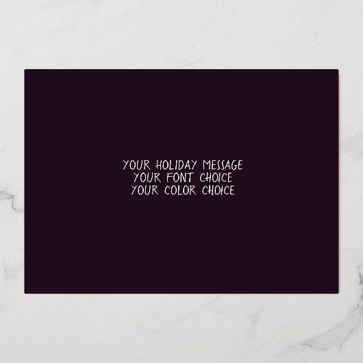 Paarse Kerst Thema Hard Pastel Tekening Folie Feestdagenkaart (Achterkant)