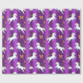 Paarse kerst van Unicorn Cadeaupapier (Vlak)