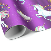 Paarse kerst van Unicorn Cadeaupapier (Rol Hoek)