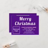 Paarse; Kerst; Zakelijk; Kleine platte groet Kaart (Voorkant / Achterkant in situ)