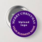 Paarse Kerst Zakelijk Ronde Vorm Button (Voorkant /achterkant)