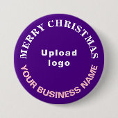 Paarse Kerst Zakelijk Ronde Vorm Button (Voorkant)