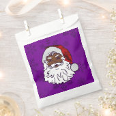 paarse kerst zwart santa sneeuwvlokken bedankzakje (Geknipt)