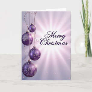 Paarse Kerstbal Kerstkaart Kaart