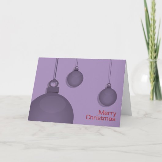 paarse kerstballen Kaart (Voorkant)