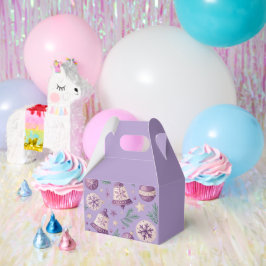 "Paarse kerstbel en Ornament gunstbox" Bedankdoosjes