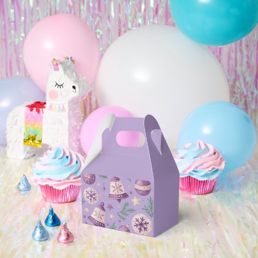 "Paarse kerstbel en Ornament gunstbox" Bedankdoosjes (Feest)