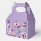 "Paarse kerstbel en Ornament gunstbox" Bedankdoosjes (Achterkant)