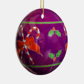 Paarse kerstbol keramisch ornament (Rechts)