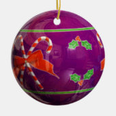 Paarse kerstbol keramisch ornament (Voorkant)