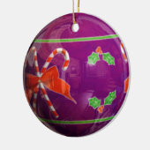 Paarse kerstbol keramisch ornament (Links)