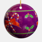 Paarse kerstbol keramisch ornament (Achterkant)