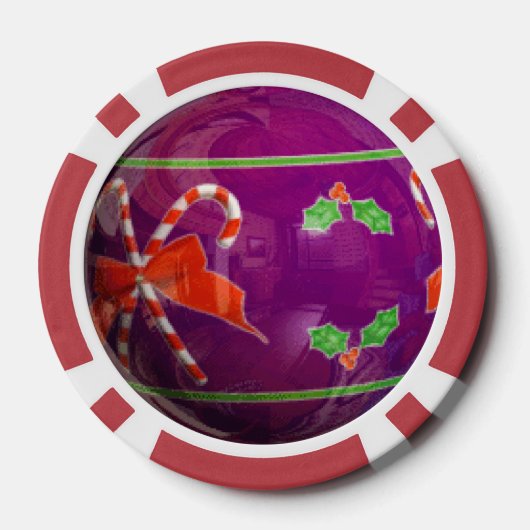 Paarse kerstbol poker chips (Achterkant)