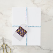 paarse kerstbomen cadeaulabel (Met Touw)