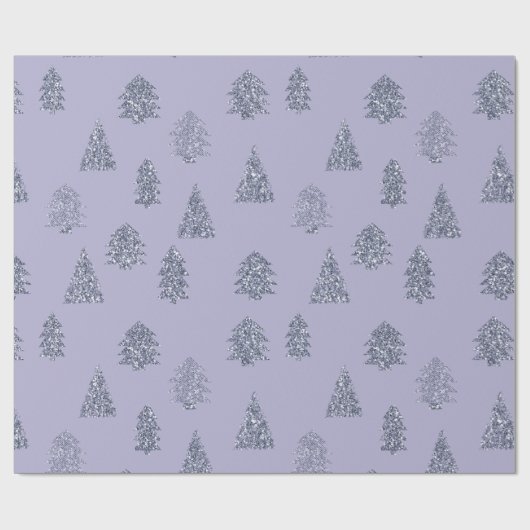 Paarse kerstbomen cadeaupapier (Vlak)