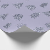 Paarse kerstbomen cadeaupapier (Hoek)