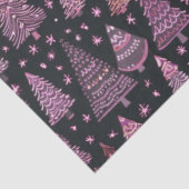 Paarse kerstbomen en sterren kerst tissuepapier (Detail)