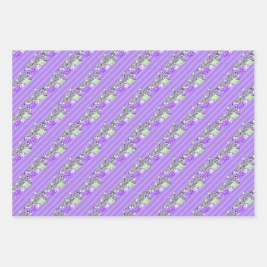 Paarse kerstbomen inpakpapier vel (Voorkant 3)