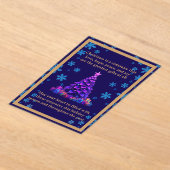 Paarse kerstboom Acryl Kaart Acryl Uitnodigingen (Laagn)