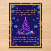 Paarse kerstboom Acryl Kaart Acryl Uitnodigingen (Voorkant)