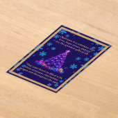 Paarse kerstboom Acryl Kaart Uitnodigingen (Laagn)
