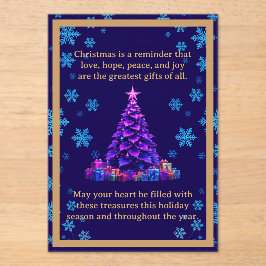 Paarse kerstboom Acryl Kaart Uitnodigingen