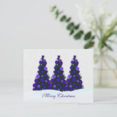 Paarse kerstboom Briefkaart (Staand voorkant)