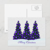 Paarse kerstboom Briefkaart (Voorkant / Achterkant)