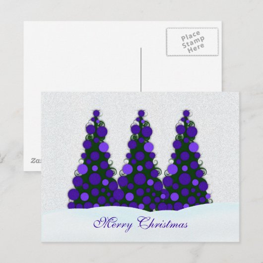 Paarse kerstboom Briefkaart (Voorkant / Achterkant)