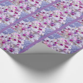 Paarse kerstboom cadeaupapier (Hoek)